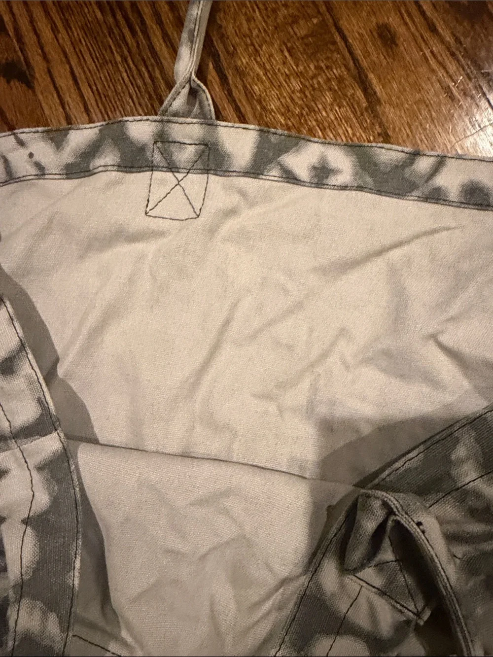ALO Yoga Gray and White Tie-Dye Canvas Tote